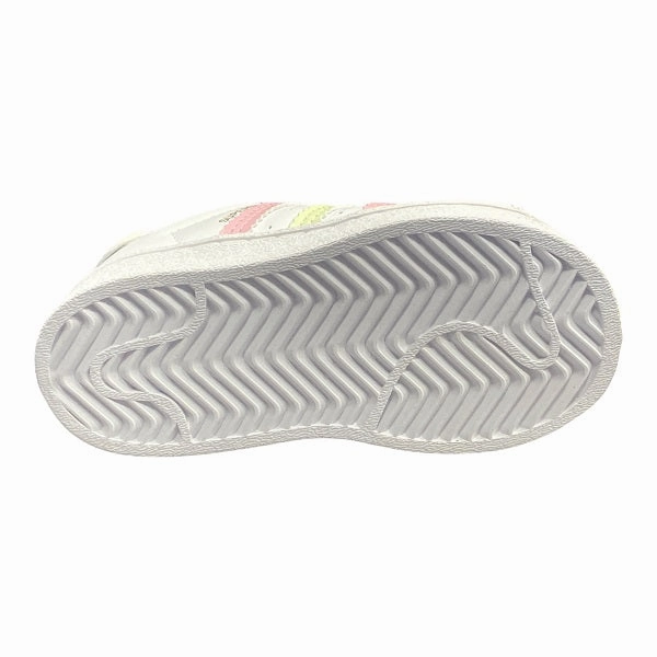 water - proof shoes adult shoes Adidas Originals sneakers da bambina Superstar EL I GY3332 bianco-limone-rosa