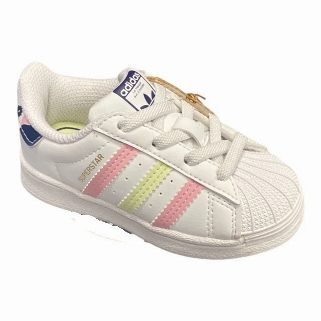 Adidas Originals sneakers da bambina Superstar EL I GY3332 bianco-limone-rosa Anti Twist Plate