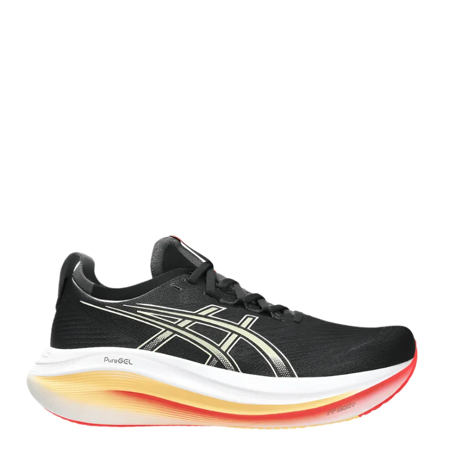 polyester shoes surfing shoes ASICS Men's GEL-NIMBUS 27 Running Shoes in Black/Kahki AW25