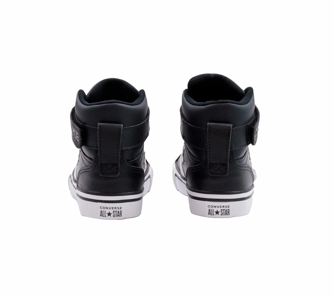 Reinforced Ankle Collar evening runner shoes Converse scarpa sneakers alta con laccio elastico e velcro da ragazzo  Pro Blaze A01074C nero-bianco