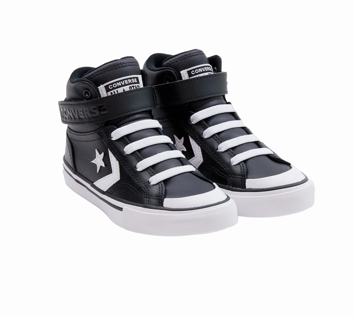 competitive - level shoes Converse scarpa sneakers alta con laccio elastico e velcro da ragazzo  Pro Blaze A01074C nero-bianco