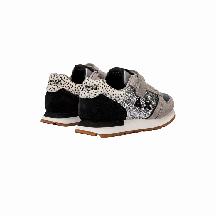 cool - down Sun68 scarpa sneakers glitterata con laccio elastico e strappo da ragazza Kelly Big Z43417K 44 argento