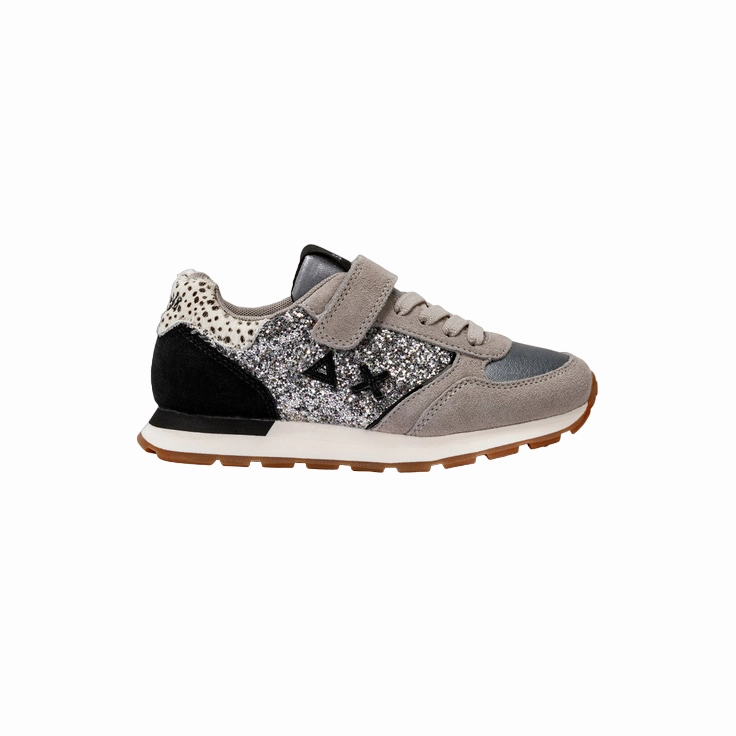 Sun68 scarpa sneakers glitterata con laccio elastico e strappo da ragazza Kelly Big Z43417K 44 argento high - arch support group - run