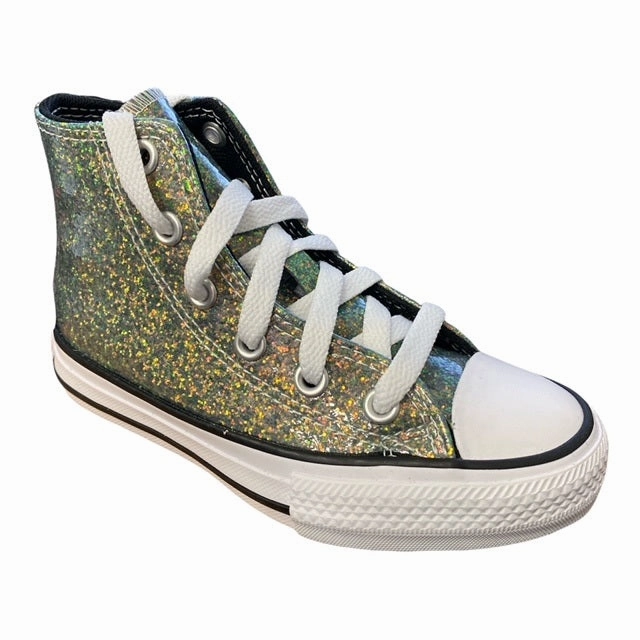 Converse scarpa sneakers da bambina Chuck Taylor All Star Glitter 672097C oro-nero Anatomical Footbed Design Odor Resistance