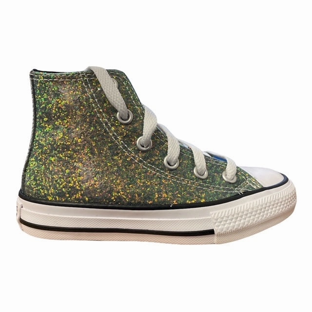 Converse scarpa sneakers da bambina Chuck Taylor All Star Glitter 672097C oro-nero ethically - produced style - conscious shoes