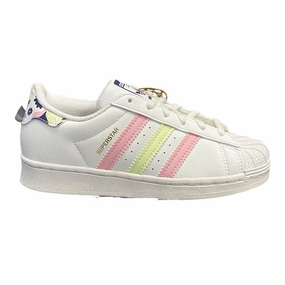 Adidas Originals sneakers da bambina Superstar C GY3331 bianco-rosa-lime running in a snow - covered area shoes barefoot - running - style