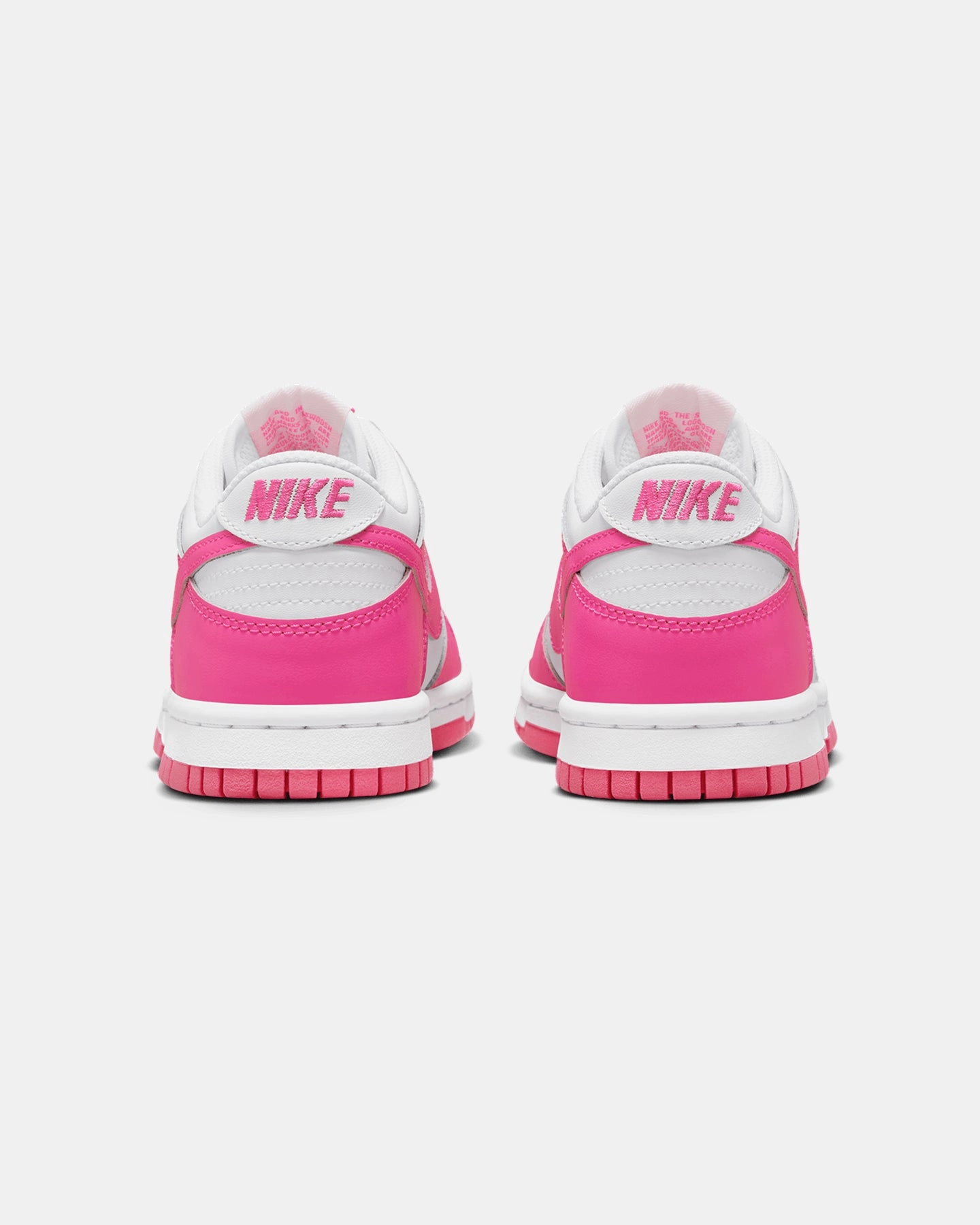 Nike Kids' Dunk Low (GS) White/Laser Fuchsia Elastic Strap