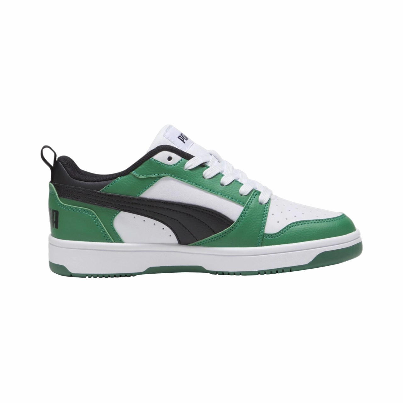 traction - control - technology shoes foam - midsole shoes Puma scarpa sneakers da ragazzi Rebound v6 393833-05 bianco-nero-verde