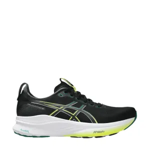 ASICS Men's GEL-KAYANO 32 Running Shoes in Black/Jasper Green AW25 tapered - toe shoes Stretch Knit