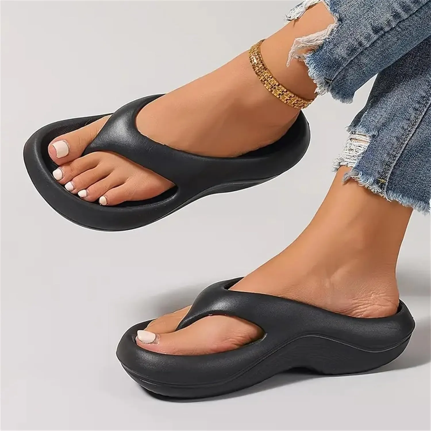 Arch Support Flip Flops for Women,Orthopedic Women Plantar Fasciitis Orthopedic Sandals Walking Platform Recovery Flipflops Pillow Soft Summer Beach Shoes Non-slip Comfort Lightweight