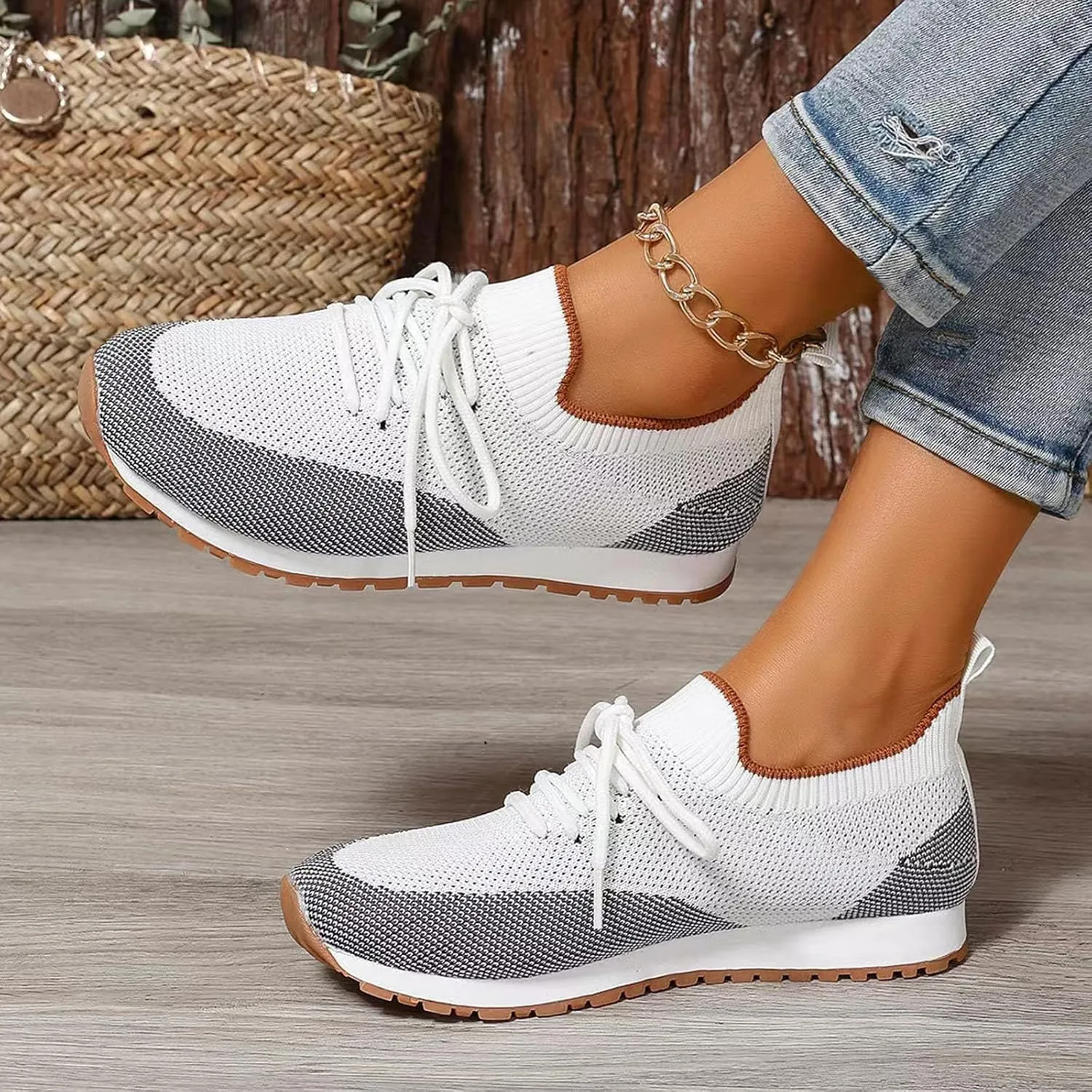 Arch Support Versatile Sneakers for Women Non Slip Workout Fashion Tennis Running Sneakers Comfort Nurse Shoe