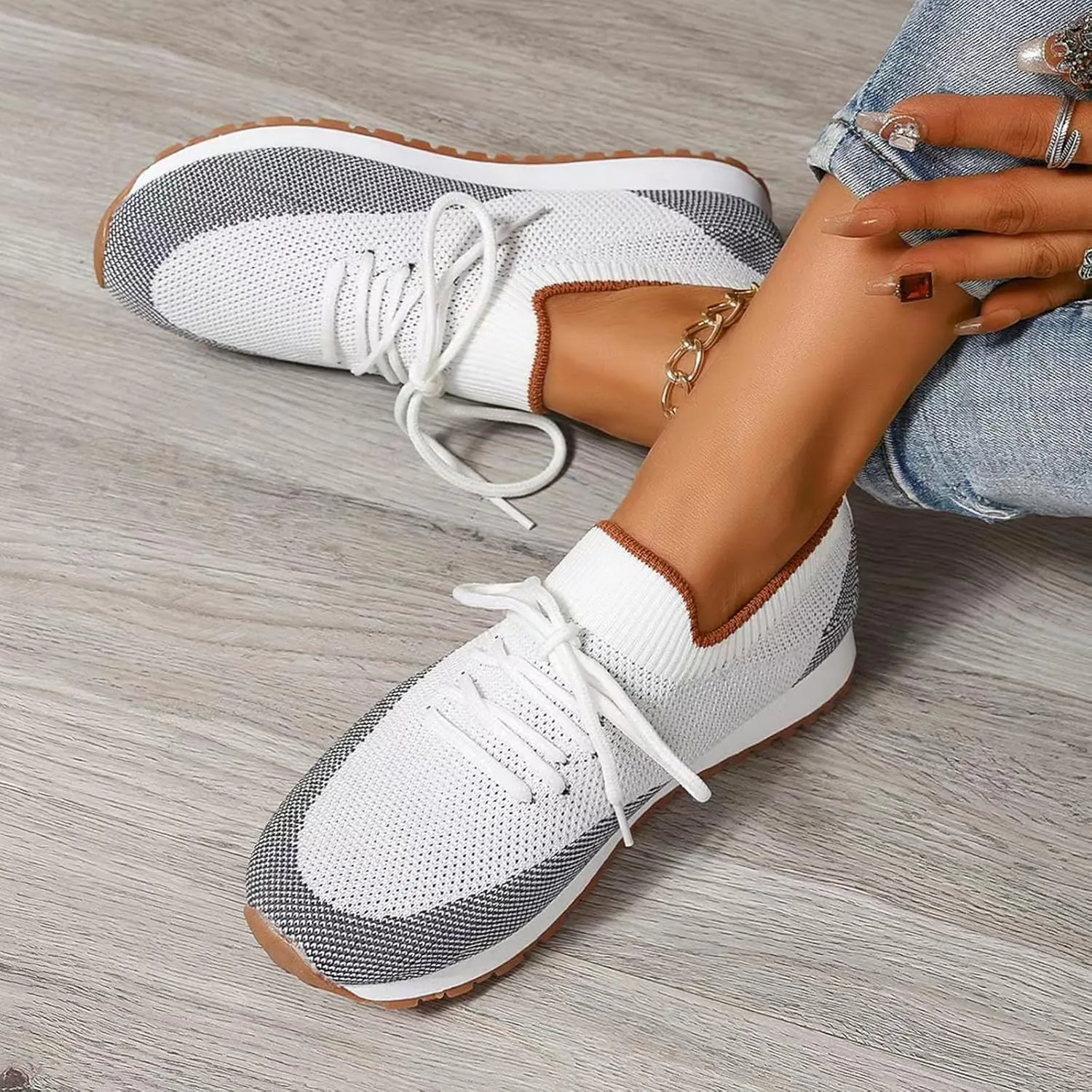 Arch Support Versatile Sneakers for Women Non Slip Workout Fashion Tennis Running Sneakers Comfort Nurse Shoe