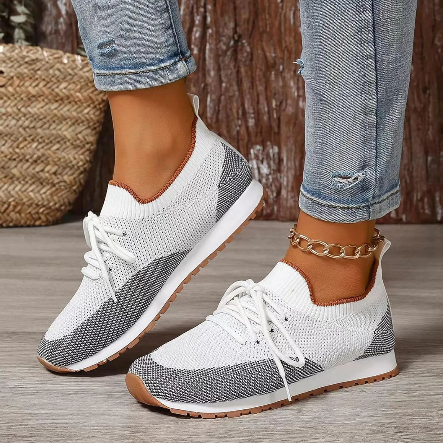 Arch Support Versatile Sneakers for Women Non Slip Workout Fashion Tennis Running Sneakers Comfort Nurse Shoe