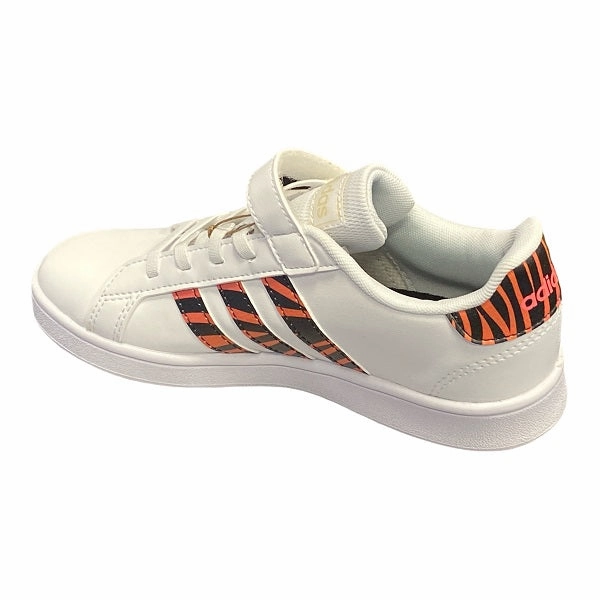 low - performance shoe potential Heel Lock Technology Adidas scarpa sneakers da bambini Grand Court EL C GZ1075 bianco-nero-rosso acido