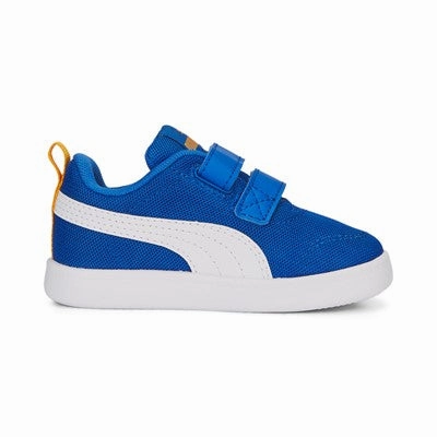 Bouncy midsole Neutral Stance Puma sneakers da bambino in mesh traspirante Courtflex v2 V Inf 371759-14 victoria blue-white-zinnia
