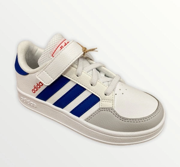 Adidas scarpa da ginnastica da bambino Breaknet C FZ0104 white-royal blue Adaptive Flexibility Non Restrictive Upper