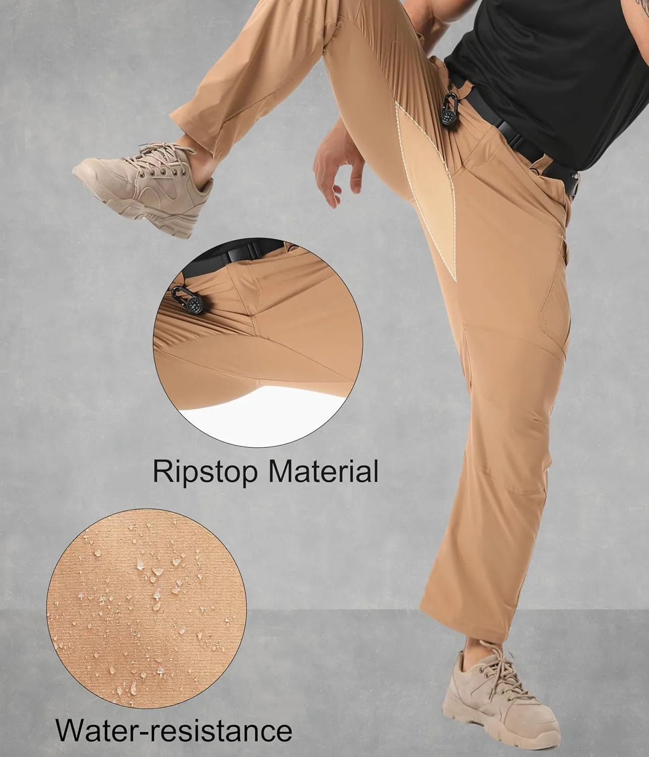 Arunlluta Mens Tactical Pants, Ripstop Water Resistant Cargo Work Pants for Men, Stretch Hiking Pants Lightweight