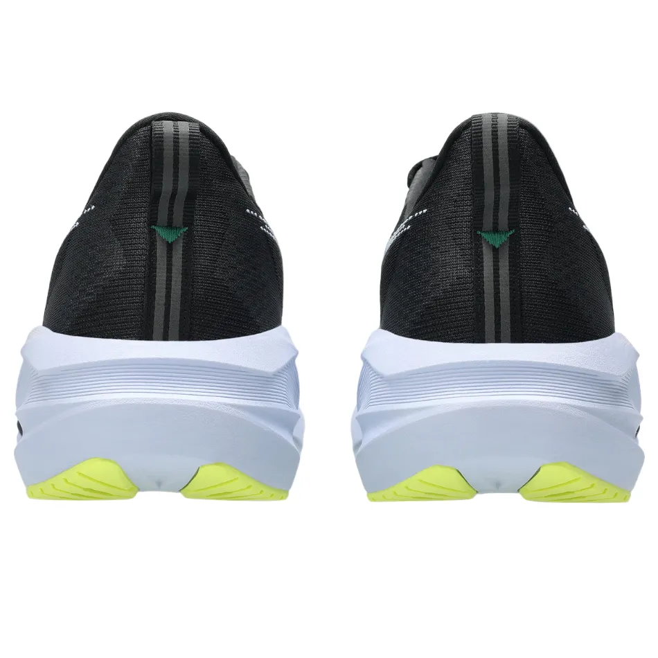 ASICS Men's NOVABLAST 5 Running Shoes in Black/Blue Fade AW25 Air Infusion Shock Dispersion Layer