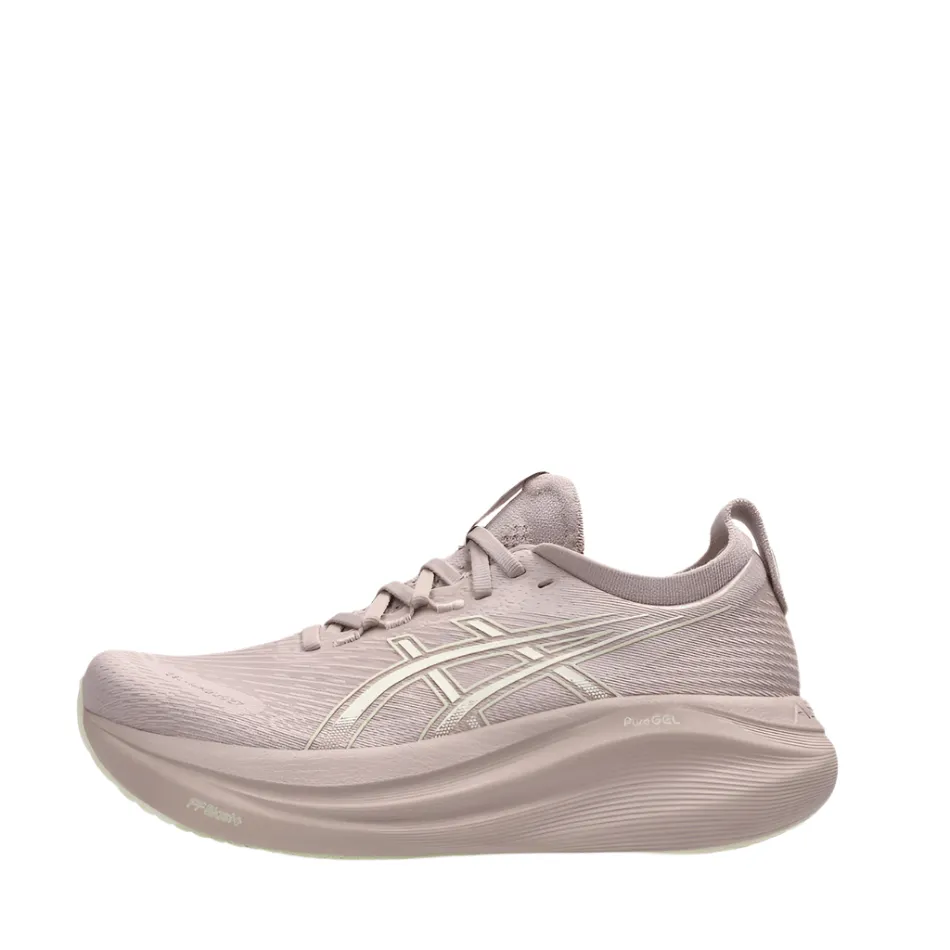 ASICS Women's GEL-NIMBUS 27 Running Shoes in Fawn/Birch AW25 Abrasion Protection