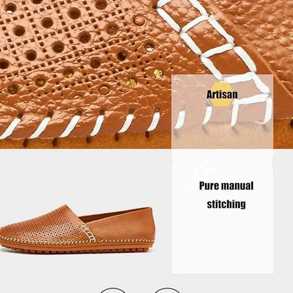 Asifn Men's Moccasin Slippers Summer Casual Shoes Walking Comfortable Driving Leather Shoes