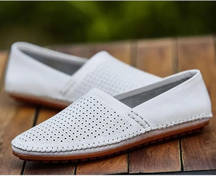 Asifn Men's Moccasin Slippers Summer Casual Shoes Walking Comfortable Driving Leather Shoes