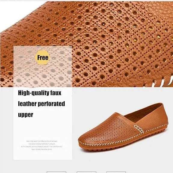 Asifn Men's Moccasin Slippers Summer Casual Shoes Walking Comfortable Driving Leather Shoes