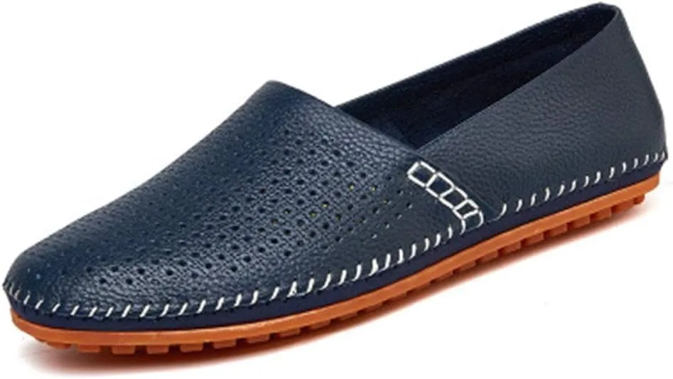Asifn Men's Moccasin Slippers Summer Casual Shoes Walking Comfortable Driving Leather Shoes