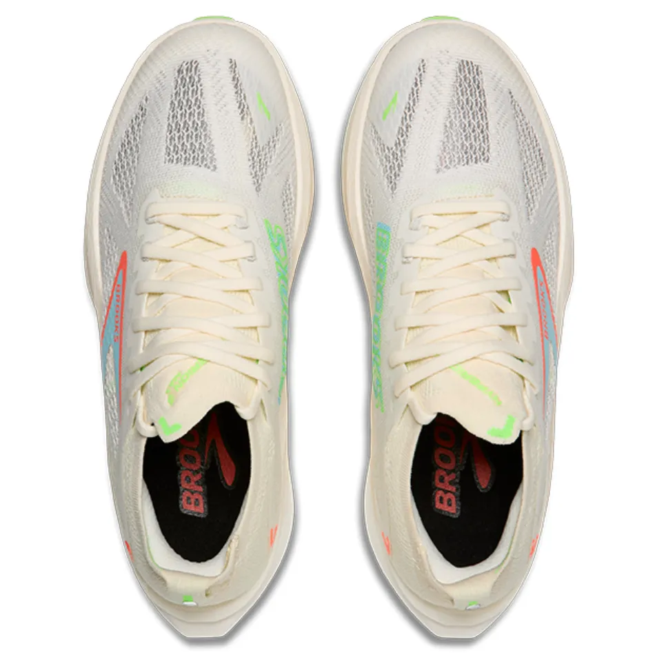 Brooks Men's Hyperion Max 3 Running Shoes in Coconut/Green Gecko/Pink Clay AW25 heel cup insert EVA midsole shoes