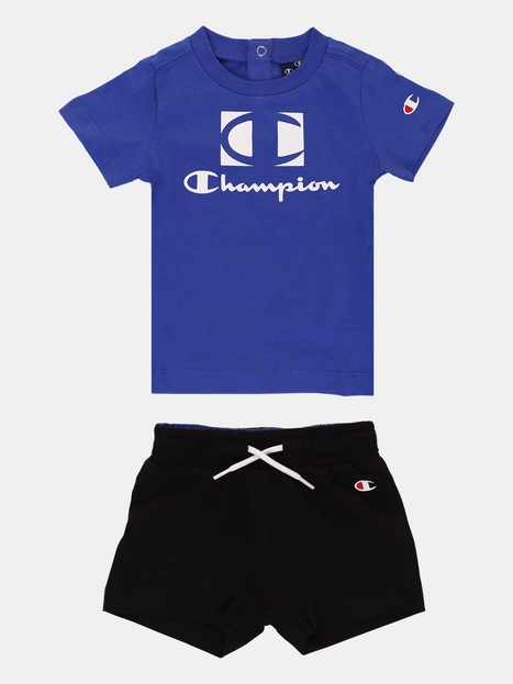 Champion completino da Bimbo Legacy American Classic maglietta manica corta e pantaloncino 306379 BS071 ETR bluette Lightweight Wear