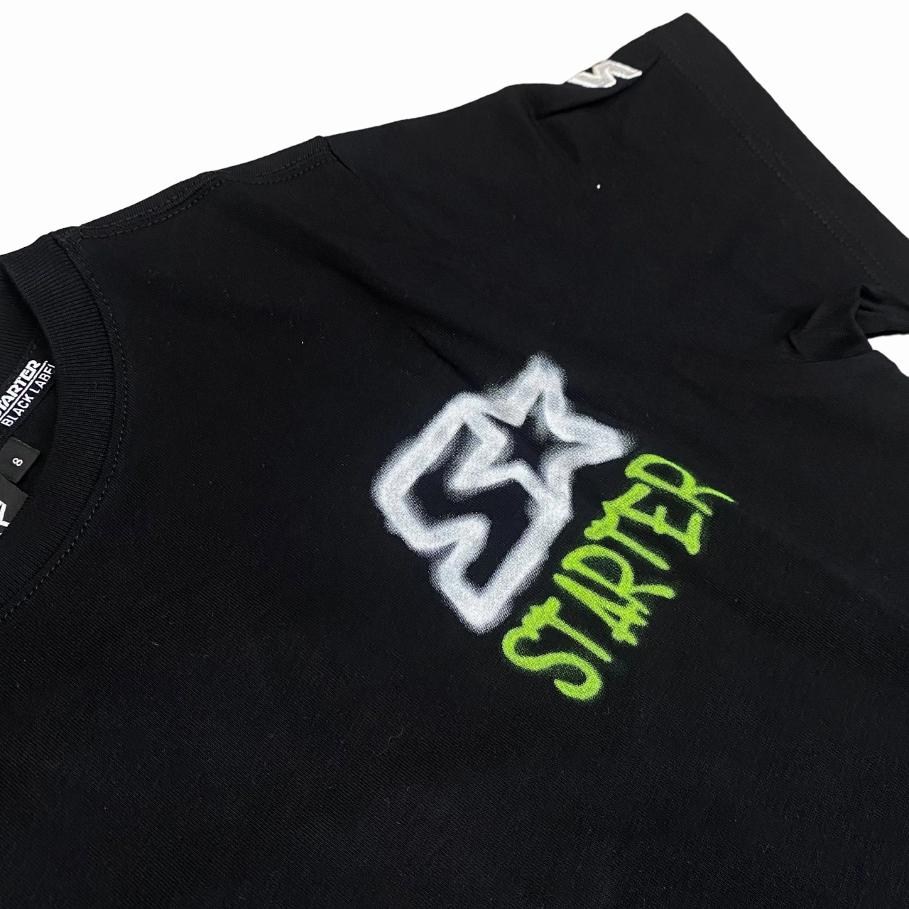 Best Seller Smooth Flatlock Stitching Starter maglietta manica corta da ragazzo con stampa 1240 nero