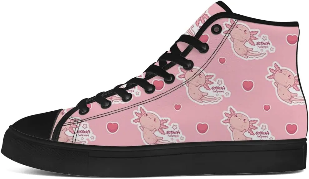 Axolotl High Top Canvas Shoes High Top Sneakers Lace Up Casual Shoes Gifts for Men Women