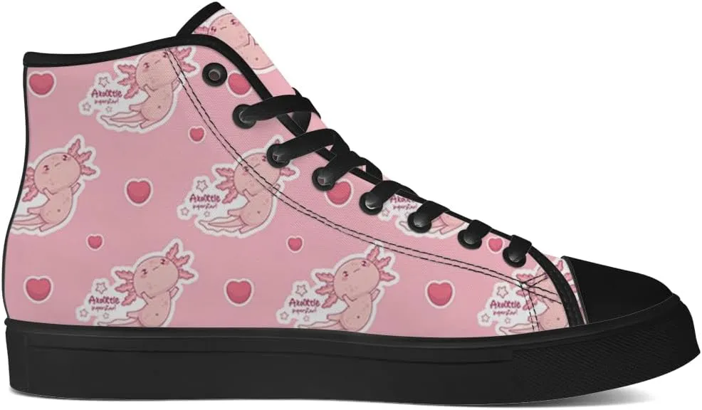 Axolotl High Top Canvas Shoes High Top Sneakers Lace Up Casual Shoes Gifts for Men Women
