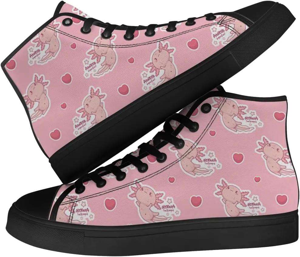 Axolotl High Top Canvas Shoes High Top Sneakers Lace Up Casual Shoes Gifts for Men Women