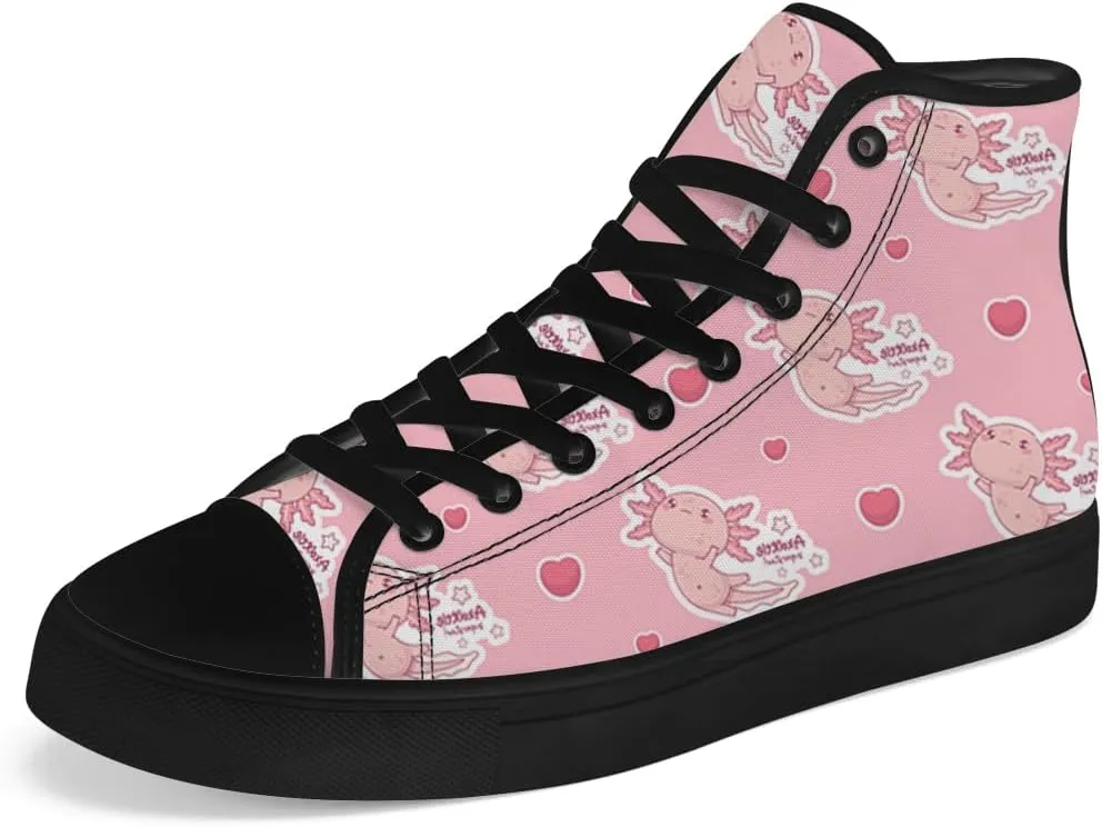 Axolotl High Top Canvas Shoes High Top Sneakers Lace Up Casual Shoes Gifts for Men Women