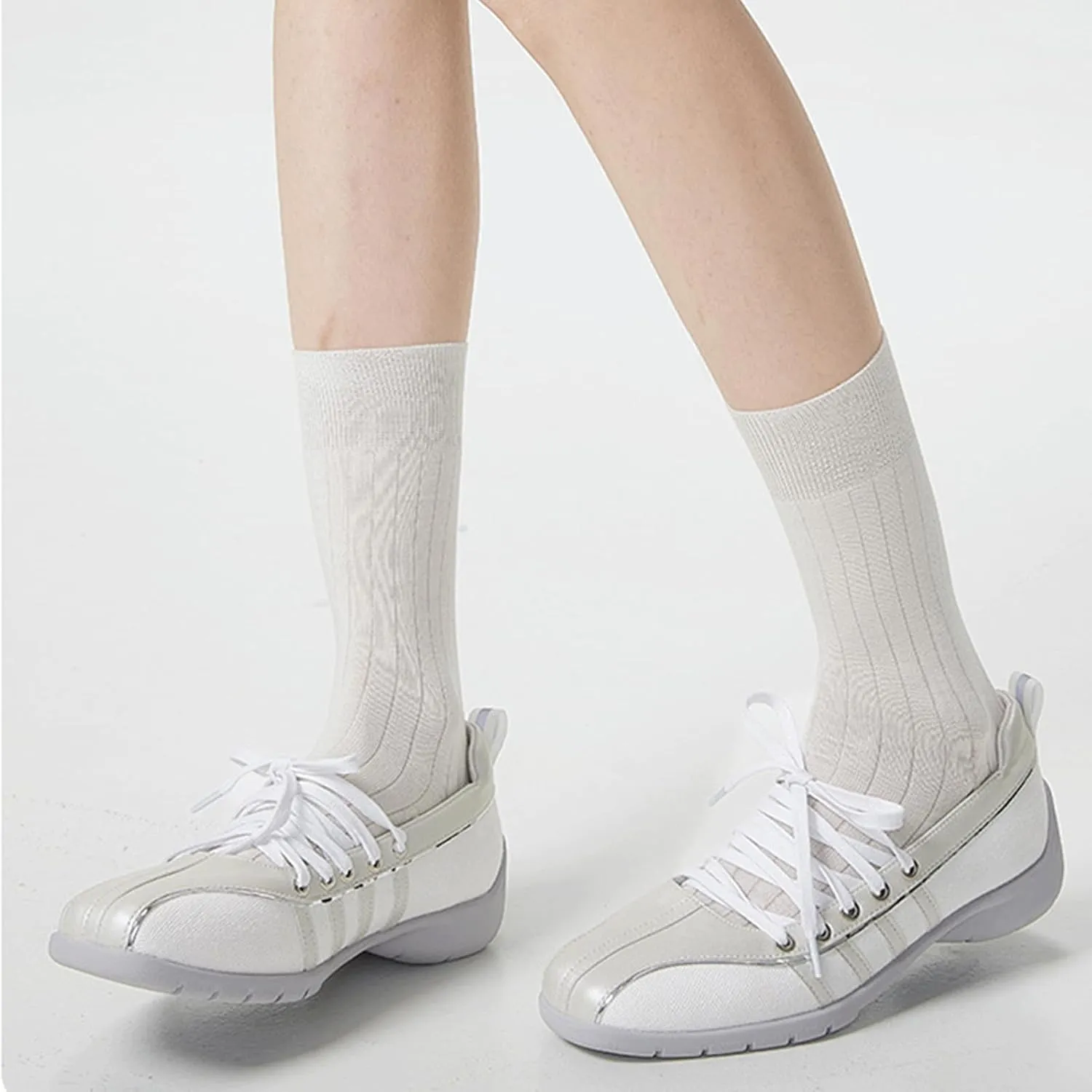 Ballet Sneakers for Woman Leather Trendy Lace Up Wide Toe Ballerina Flats Elegant Fancy Low Top Mary Jane Casual Dressy Ballet Shoes 2025 Spring Summer Daily Wear