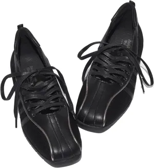 Ballet Sneakers for Woman Leather Trendy Lace Up Wide Toe Ballerina Flats Elegant Fancy Low Top Mary Jane Casual Dressy Ballet Shoes 2025 Spring Summer Daily Wear
