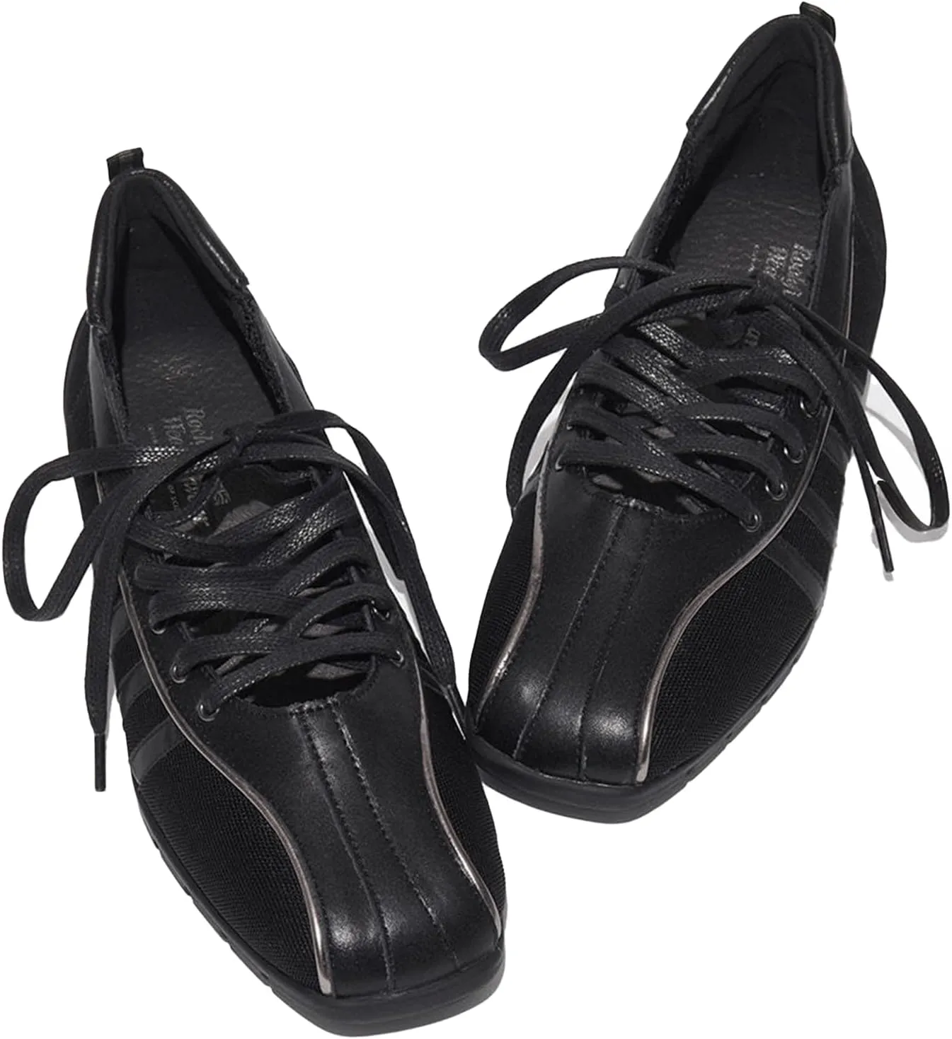 Ballet Sneakers for Woman Leather Trendy Lace Up Wide Toe Ballerina Flats Elegant Fancy Low Top Mary Jane Casual Dressy Ballet Shoes 2025 Spring Summer Daily Wear