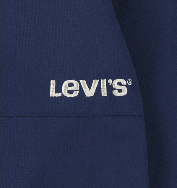 Levi's Kids Giacca a vento con cappuccio da bambino Stowaway 8EK396-BCF blu High Collar Design Swim