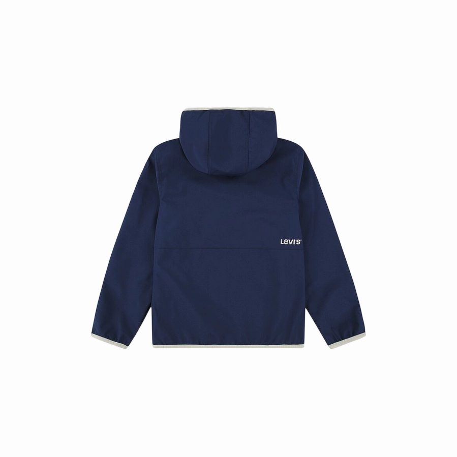 Levi's Kids Giacca a vento con cappuccio da bambino Stowaway 8EK396-BCF blu Pub