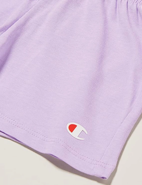 Champion Completino da bambina Legacy American Classics logo T-shirt   Short 404686 WW001 WHT white-lavanda Thermal regulation Weekend Wear