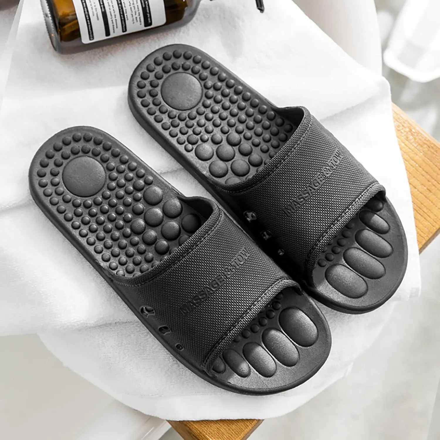 Bathroom Slippers Men Slides for Women Slides for Men Womens Ultra Comfort Drainage Hole Open Toe Slippers