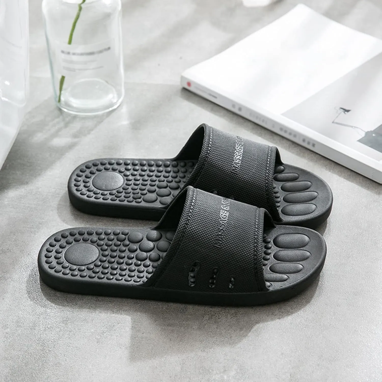 Bathroom Slippers Men Slides for Women Slides for Men Womens Ultra Comfort Drainage Hole Open Toe Slippers