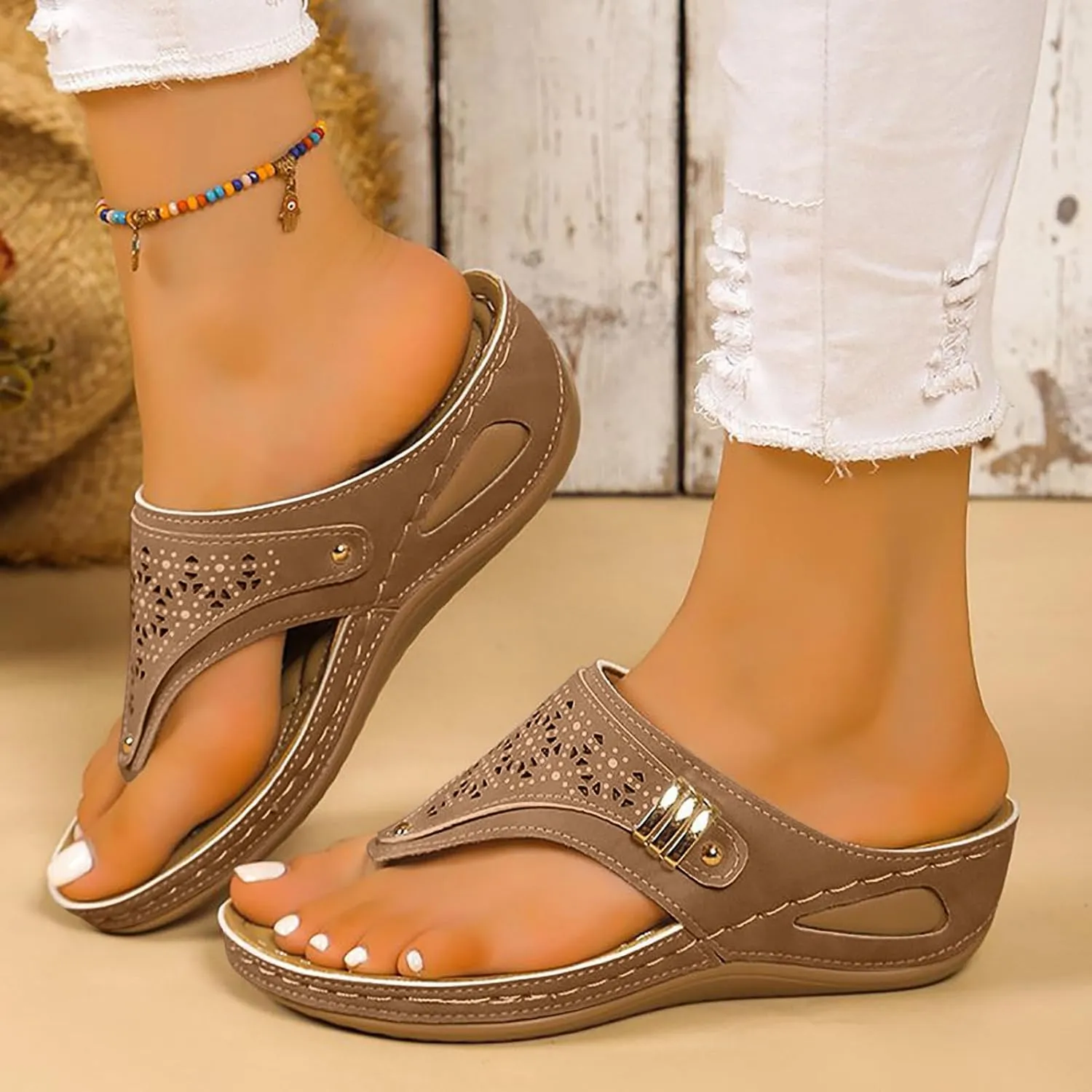 Beach Flip Flops Women Comfortable Summer Beach Thong Sandals Sandal Comfortable Casual Summer Beach Thong Sandals
