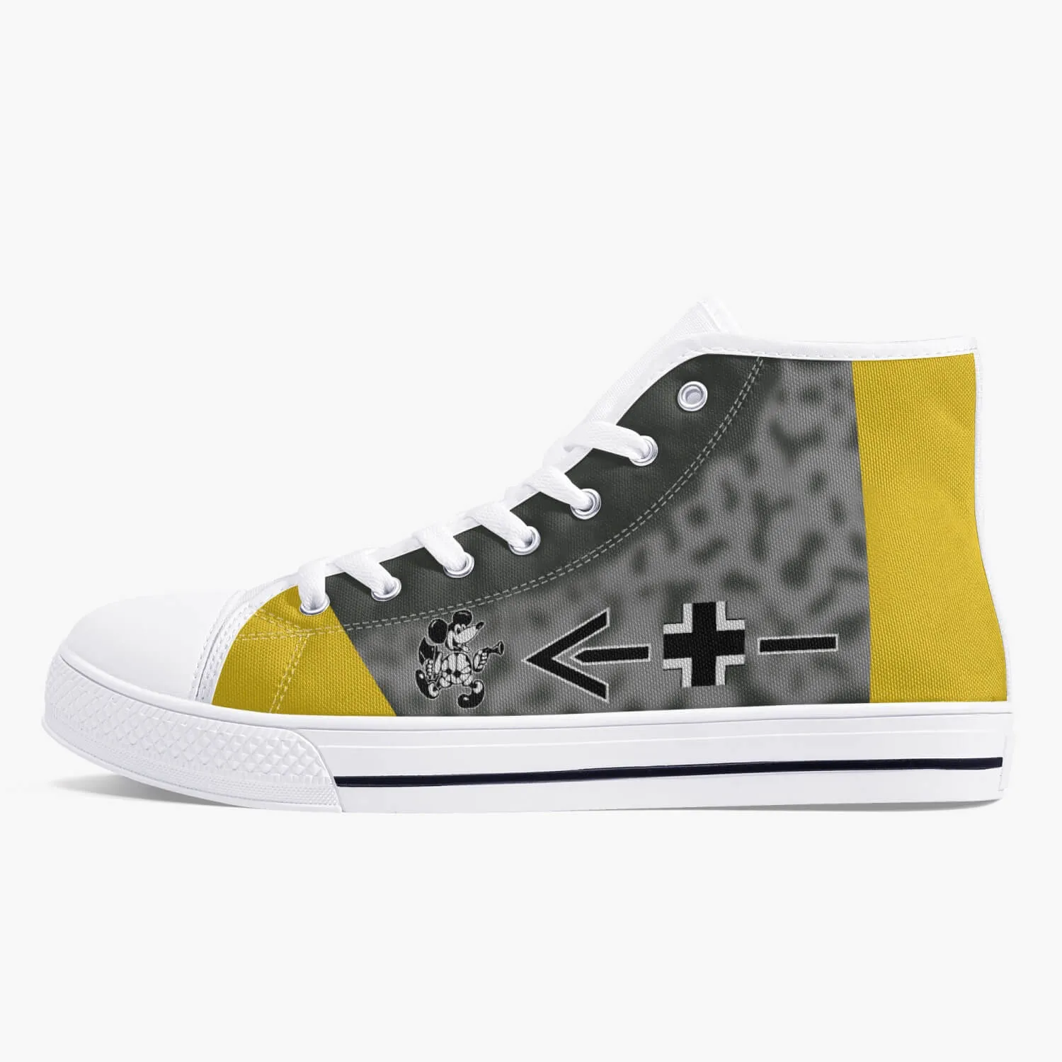 Bf-109 "Black Chevron and Bars" of Adolf Galland High Top Canvas Shoes