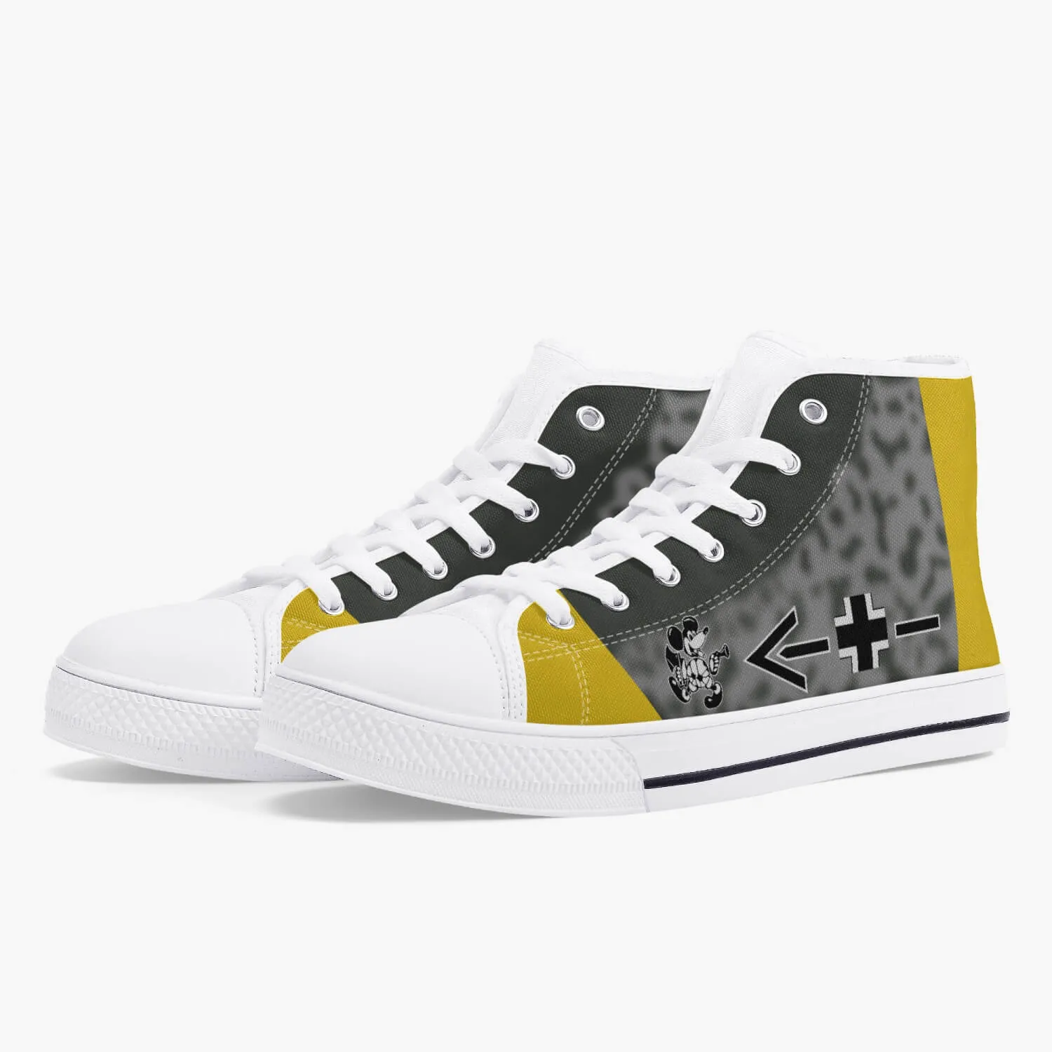 Bf-109 "Black Chevron and Bars" of Adolf Galland High Top Canvas Shoes
