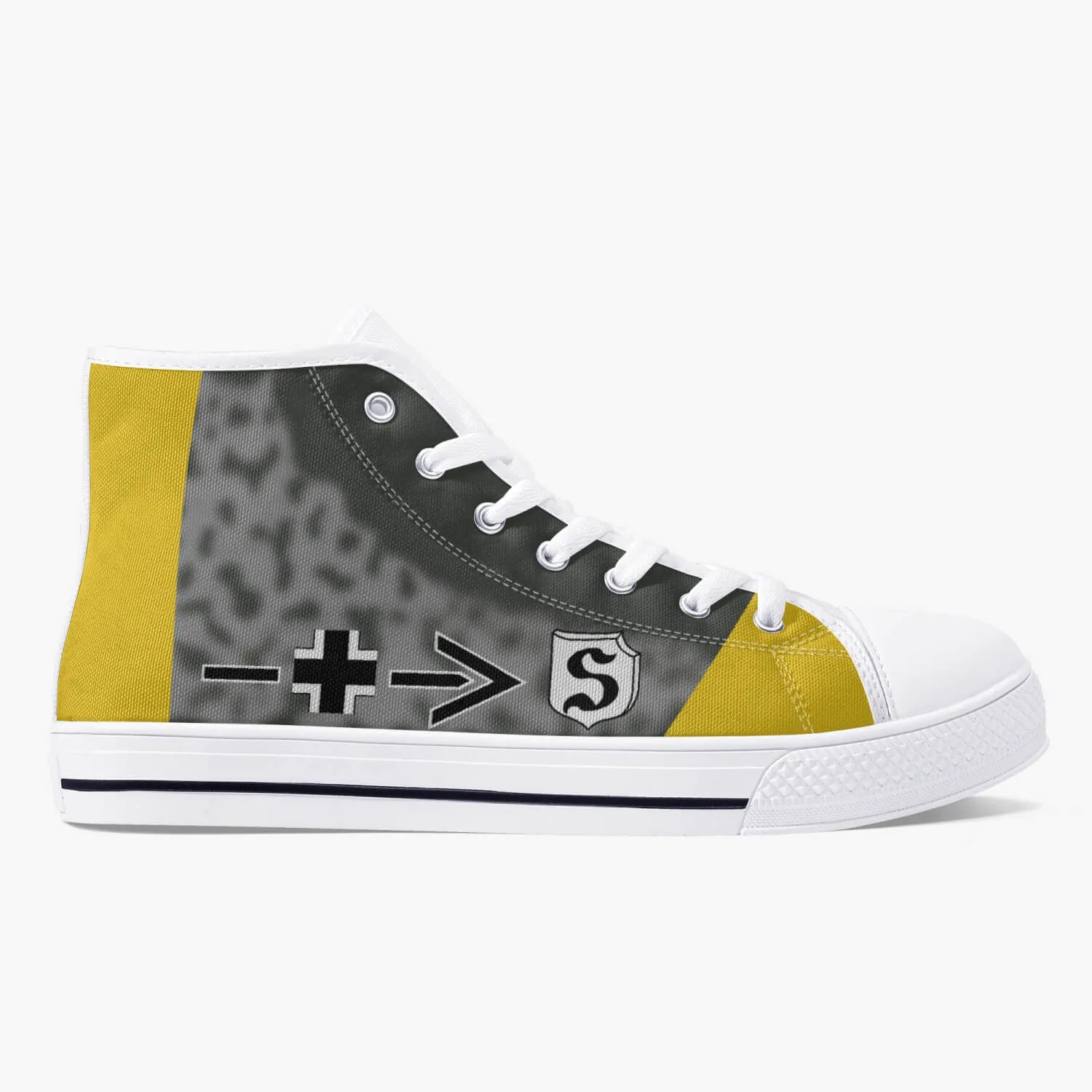 Bf-109 "Black Chevron and Bars" of Adolf Galland High Top Canvas Shoes