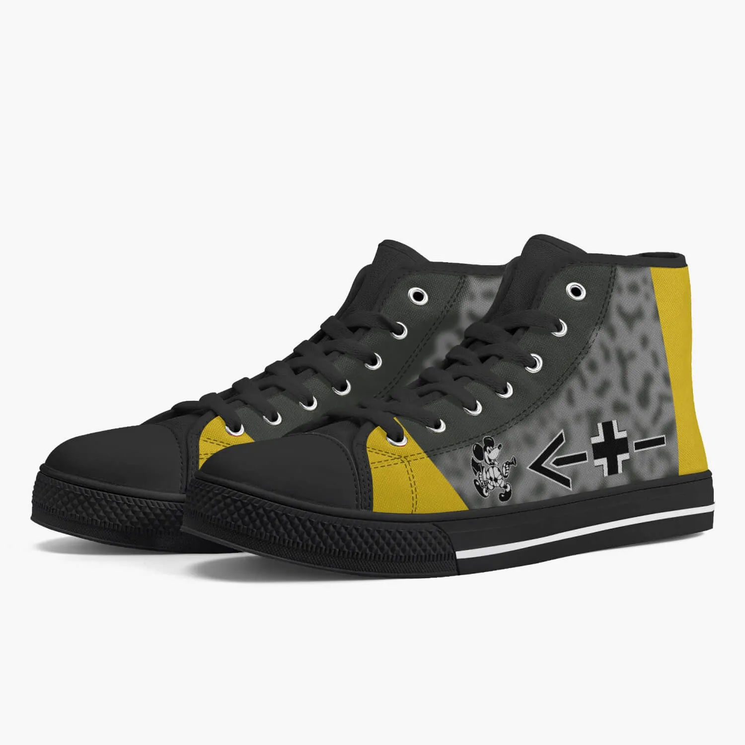Bf-109 "Black Chevron and Bars" of Adolf Galland High Top Canvas Shoes