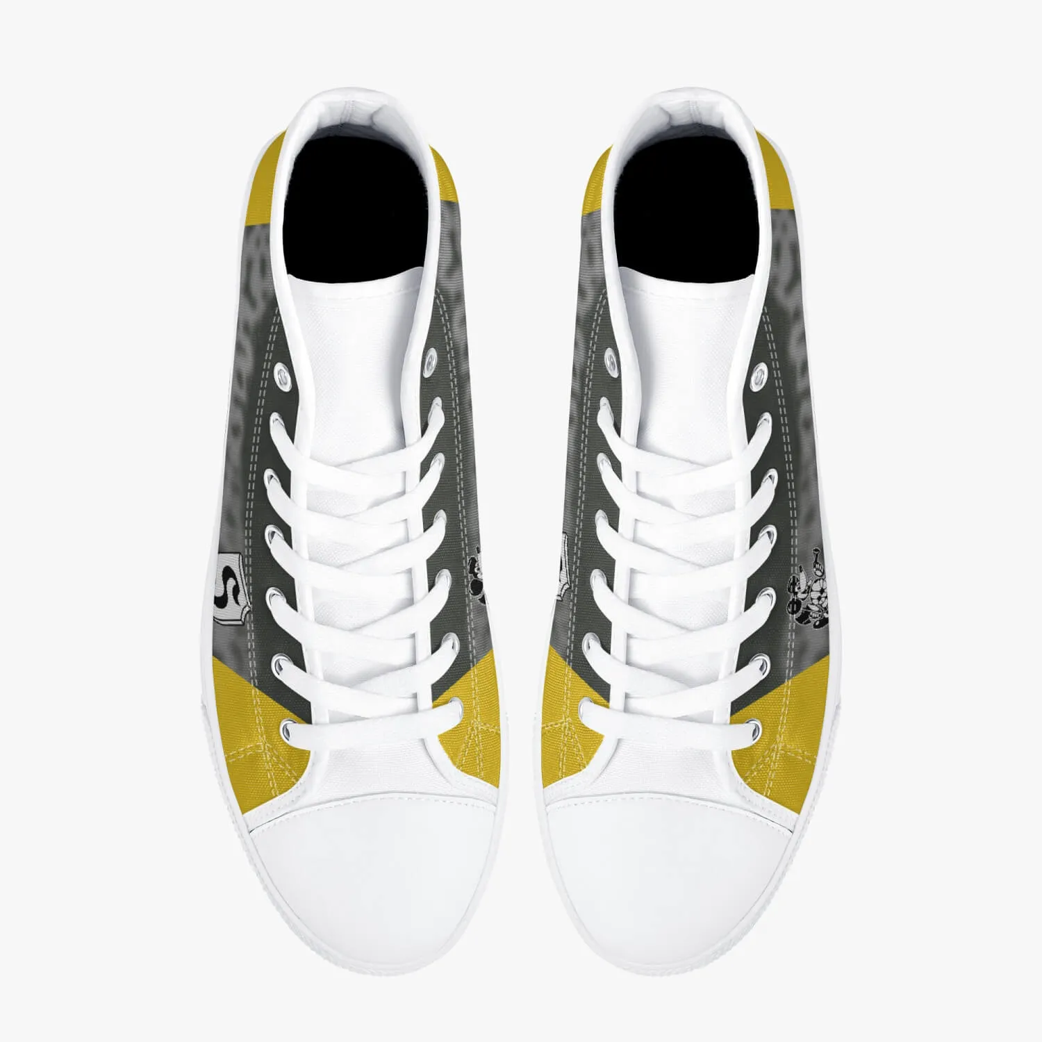 Bf-109 "Black Chevron and Bars" of Adolf Galland High Top Canvas Shoes