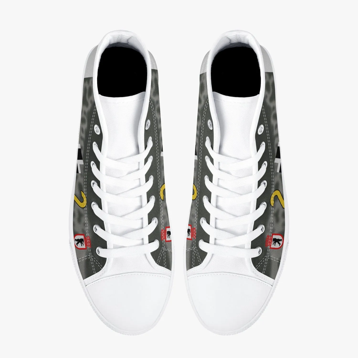 Bf-109 "Yellow 2" of Franz Stigler High Top Canvas Shoes