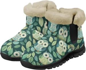 Binienty Womens Mens Winter Snow Boots Warm Fur Lined Comfortable Outdoor Shoes Arch Support